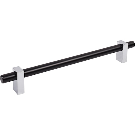 Jeffrey Alexander 12In. Center-To-Center Matte Black W/ Polished Chrome Larkin Appliance Pull 478-12MBPC